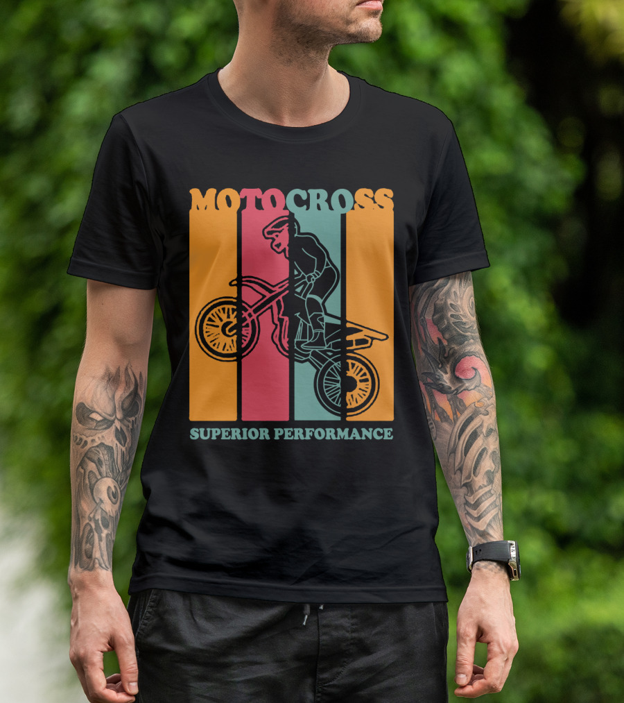 MOTO CROSS SUPERIOR PERFORMANCE VINTAGE STRIPES RIDER T-Shirt