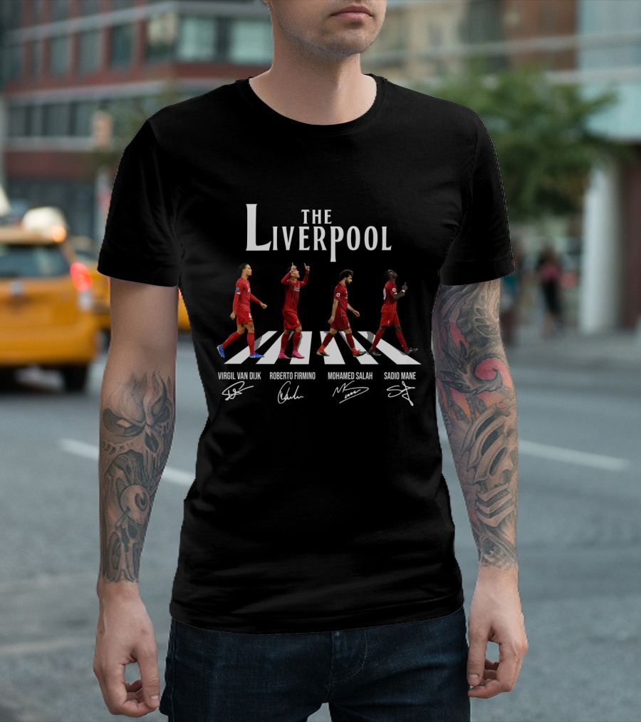 The Liverpool Abbey Road Virgil Van Dijk Roberto Firmino Mohamed Salah Sadio Mane Signature T-Shirt