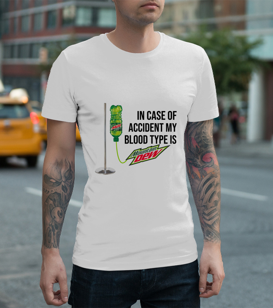 Blood Type IV Mountain Dew Emergency Kit T-Shirt