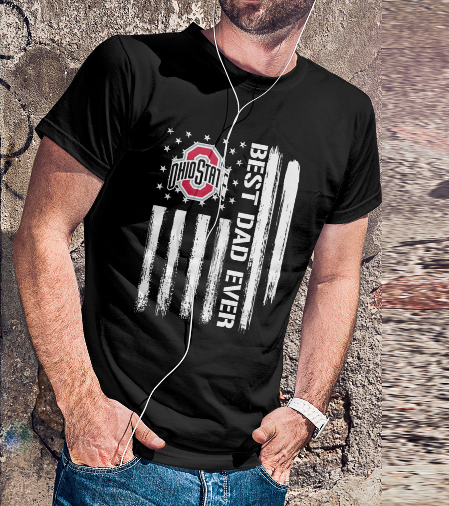 Ohio State Best Dad Ever Flag T-Shirt