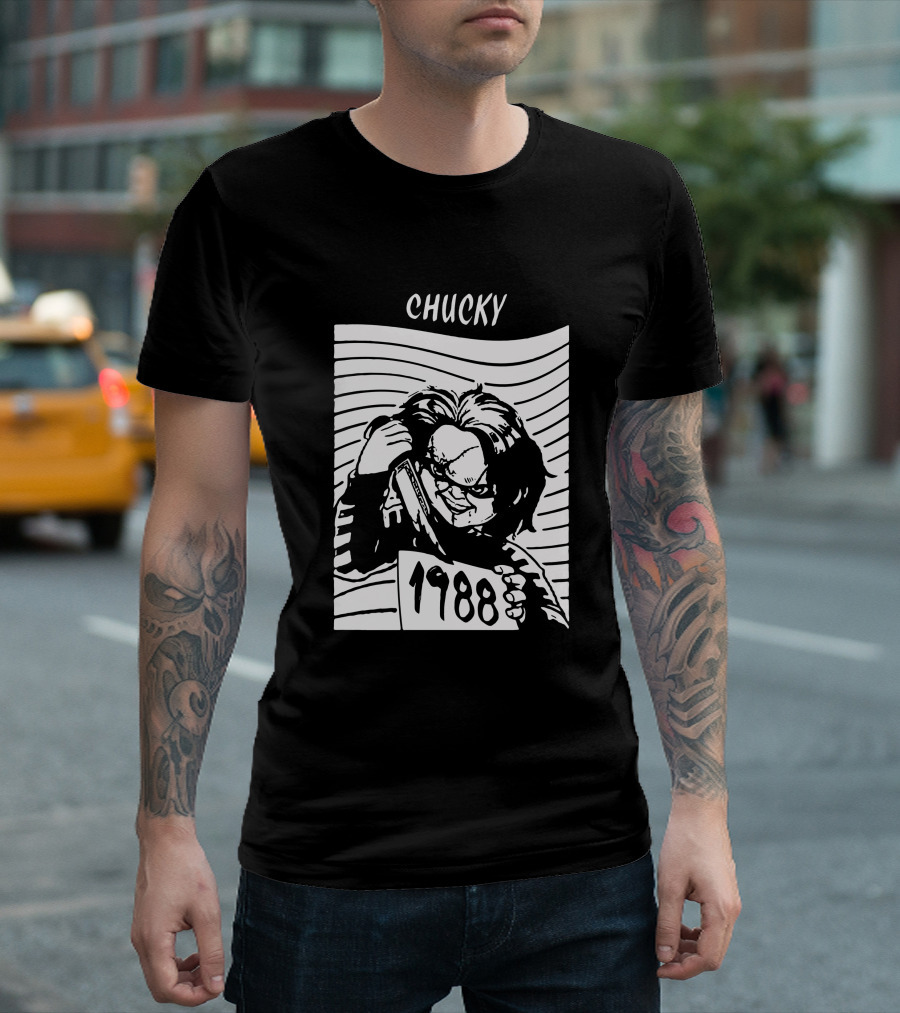 Chucky 1988 Horror Classic Movie Character with Knife T-Shirt
