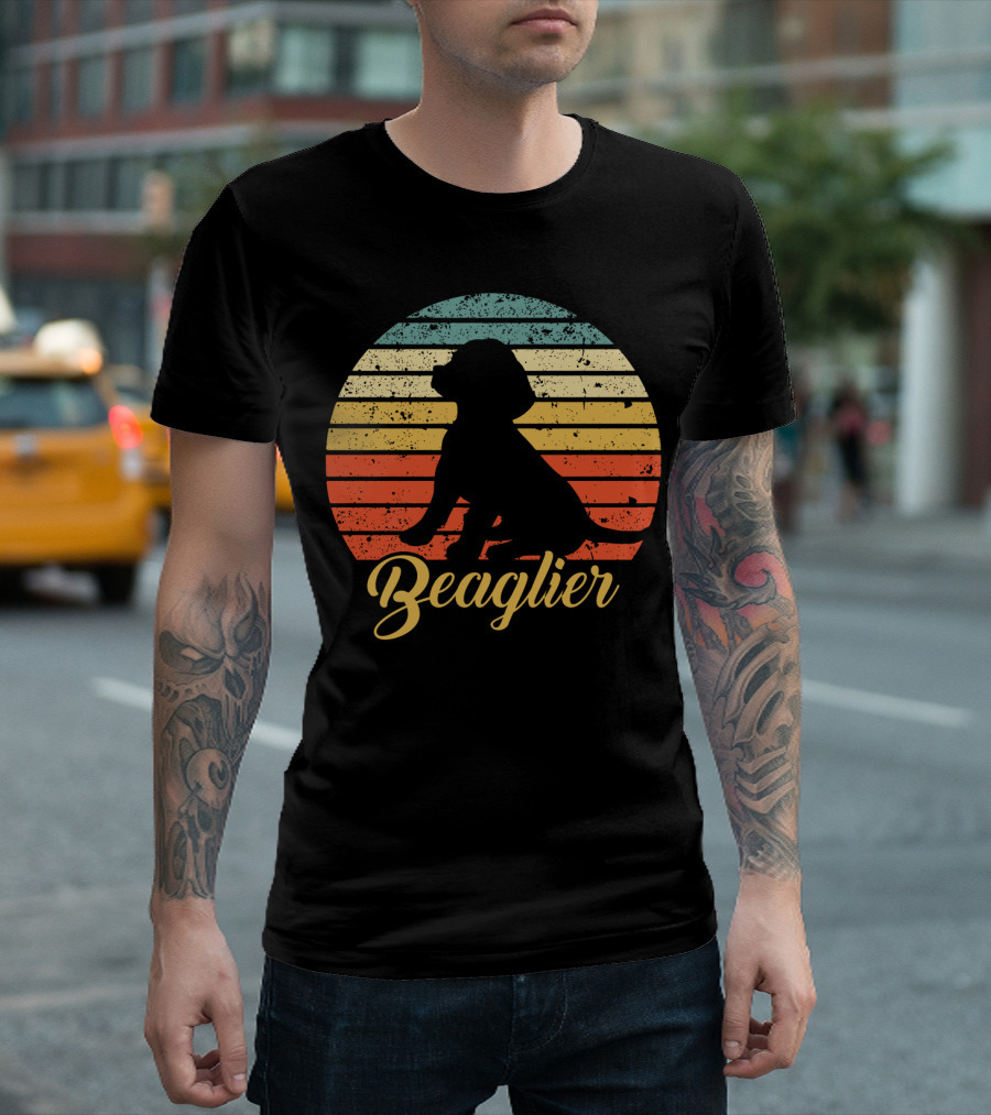 Beaglier Silhouette Vintage Stripes T-Shirt
