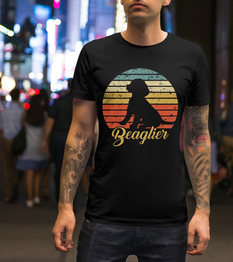 Beaglier Silhouette Vintage Stripes T-Shirt