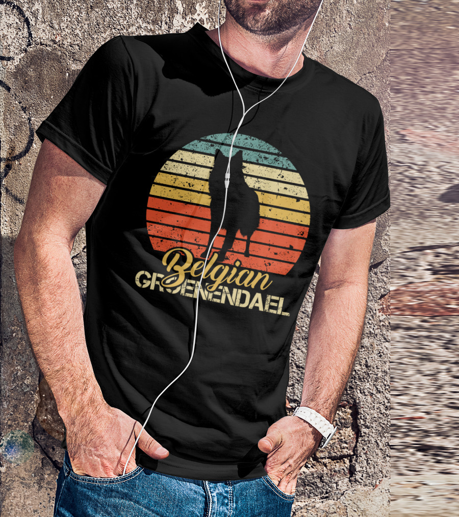 Vintage Style Retro Sunset Belgian Groenendael T-Shirt