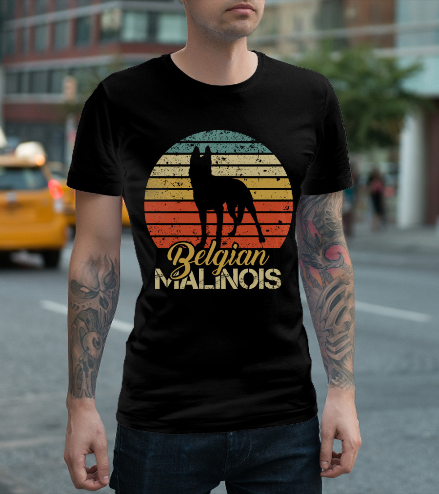 Retro Sunset Belgian Malinois T-Shirt