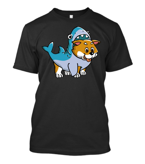 Shiba Inu Shark Costume Fusion Fun T-Shirt