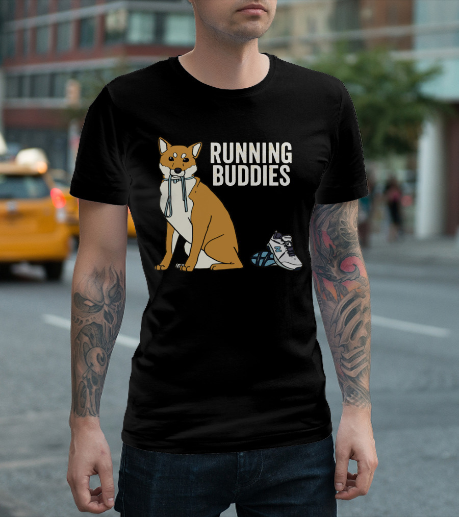 Shiba Inu Running Buddies with Sneakers T-Shirt