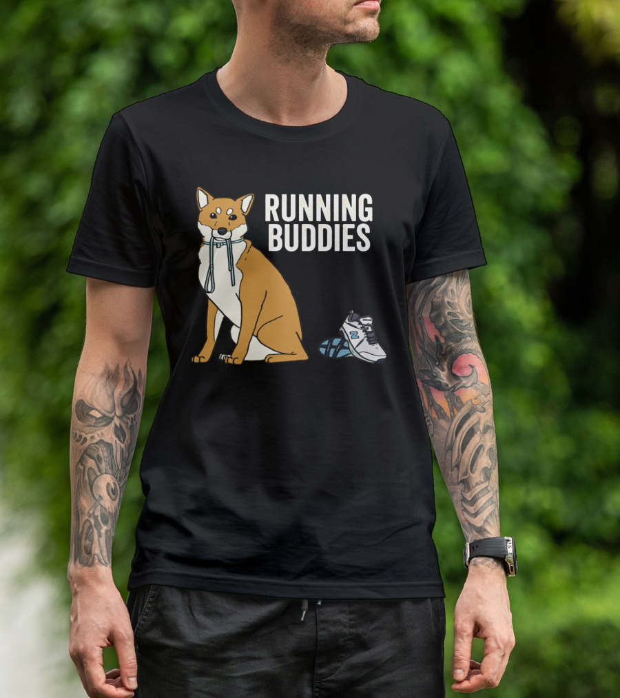 Shiba Inu Running Buddies With Sneakers T-Shirt