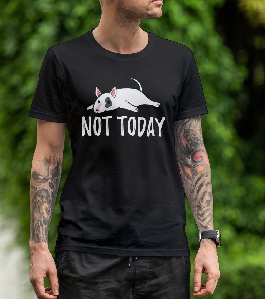 Not Today Bull Terrier Cartoon T-Shirt