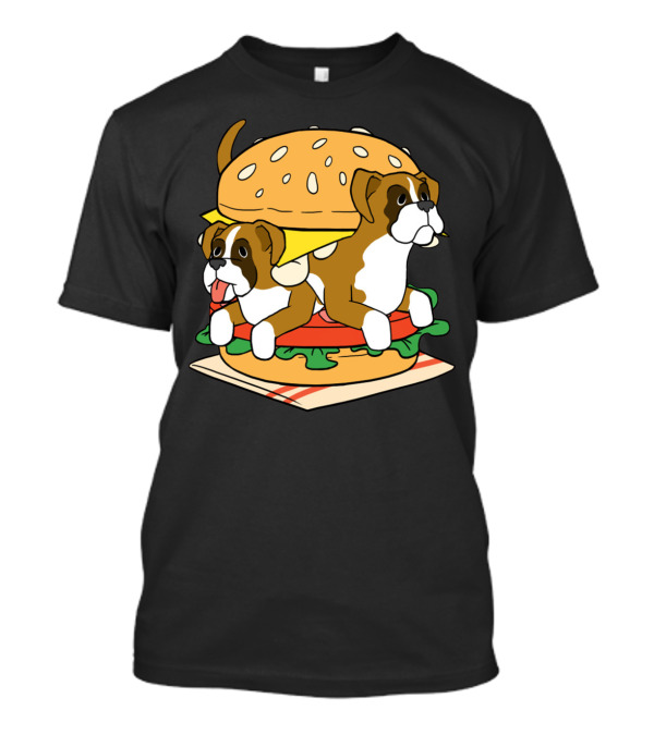 Boxer Dogs Stacked In Cheeseburger Delight T-Shirt