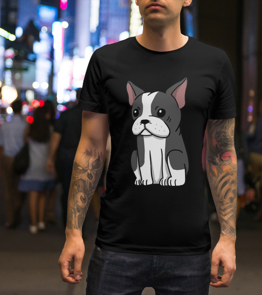 Boston Terrier Cute Cartoon T-Shirt