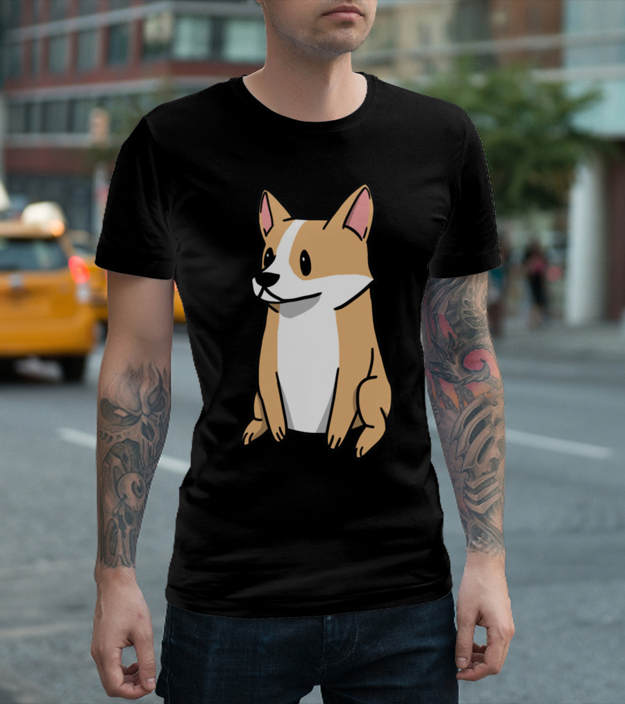 Corgi Illustration Pembroke Welsh Cartoon Dog T-Shirt