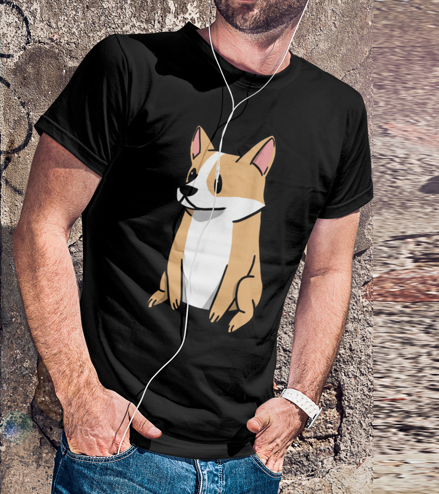 Corgi Illustration Pembroke Welsh Cartoon Dog T-Shirt
