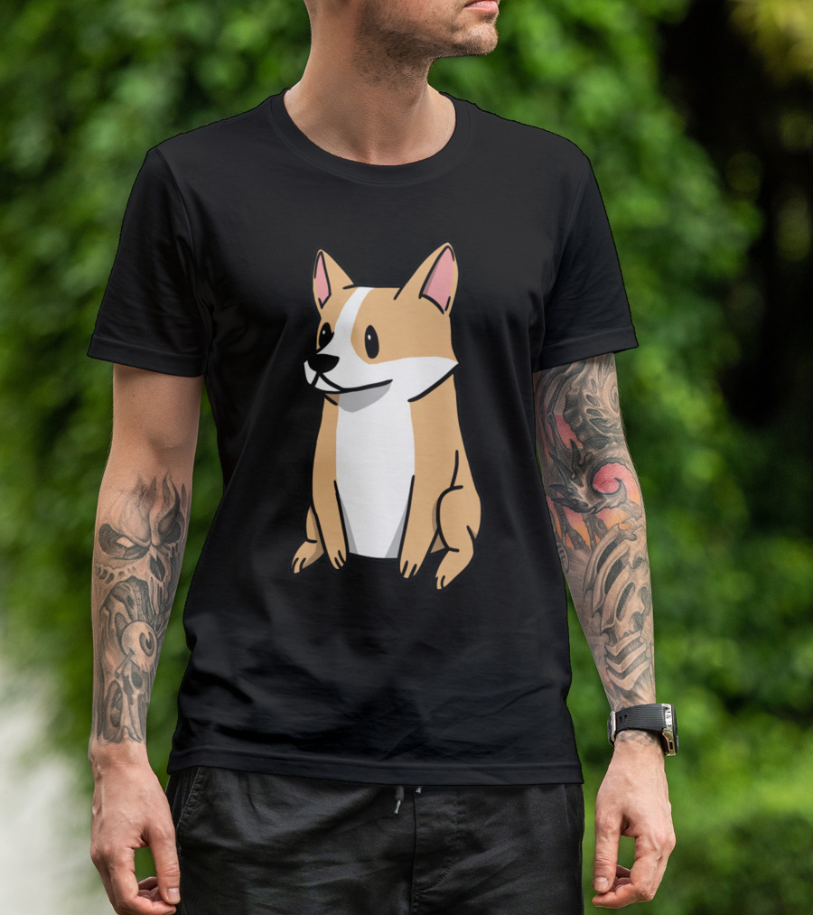 Corgi Illustration Pembroke Welsh Cartoon Dog T-Shirt