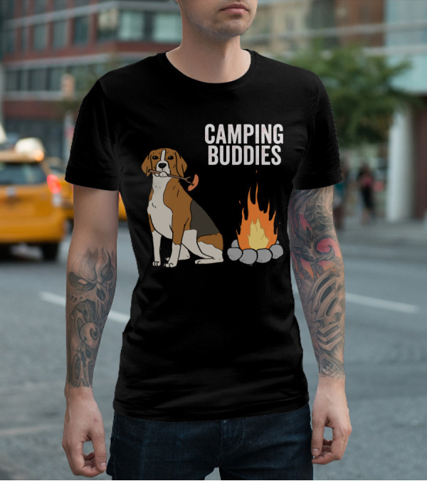 CAMPGROUND ADVENTURE WITH BEAGLE AND CAMPFIRE BUDDIES T-Shirt
