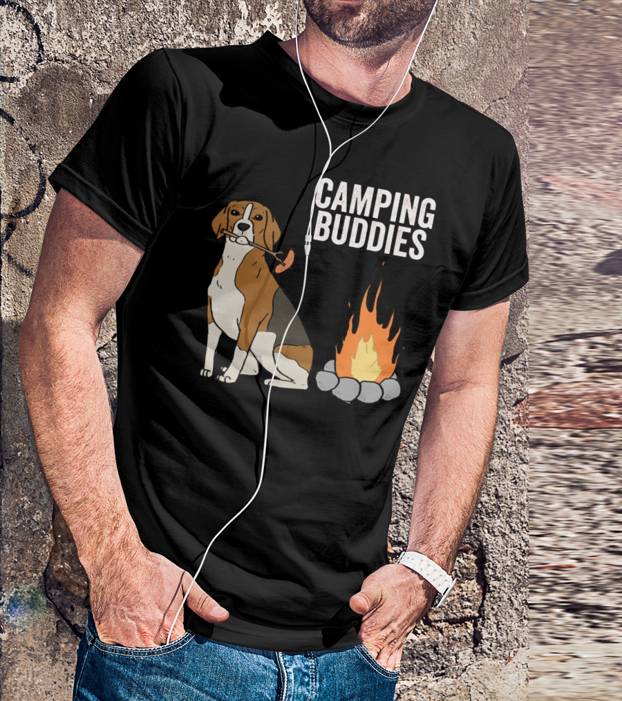 CAMPGROUND ADVENTURE WITH BEAGLE AND CAMPFIRE BUDDIES T-Shirt
