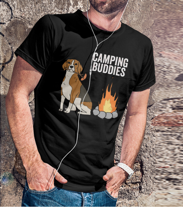 CAMPGROUND ADVENTURE WITH BEAGLE AND CAMPFIRE BUDDIES T-Shirt