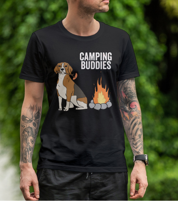 CAMPGROUND ADVENTURE WITH BEAGLE AND CAMPFIRE BUDDIES T-Shirt