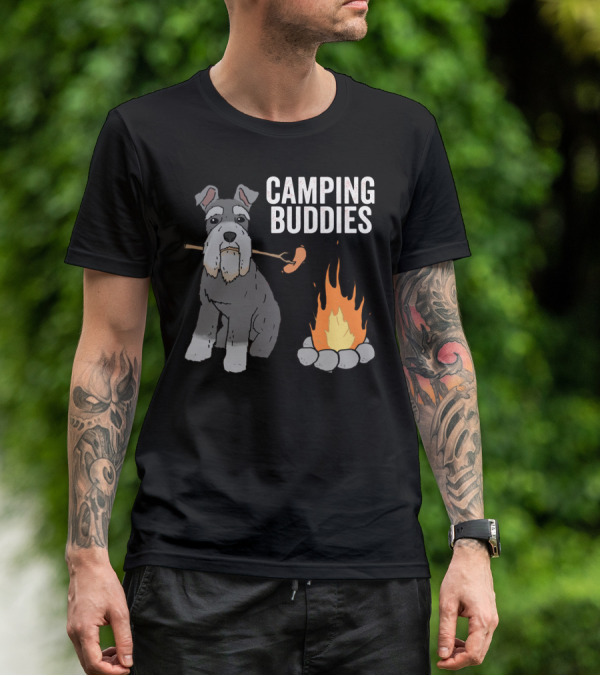 Schnauzer And Campfire Fun: Camping Buddies Delight T-Shirt