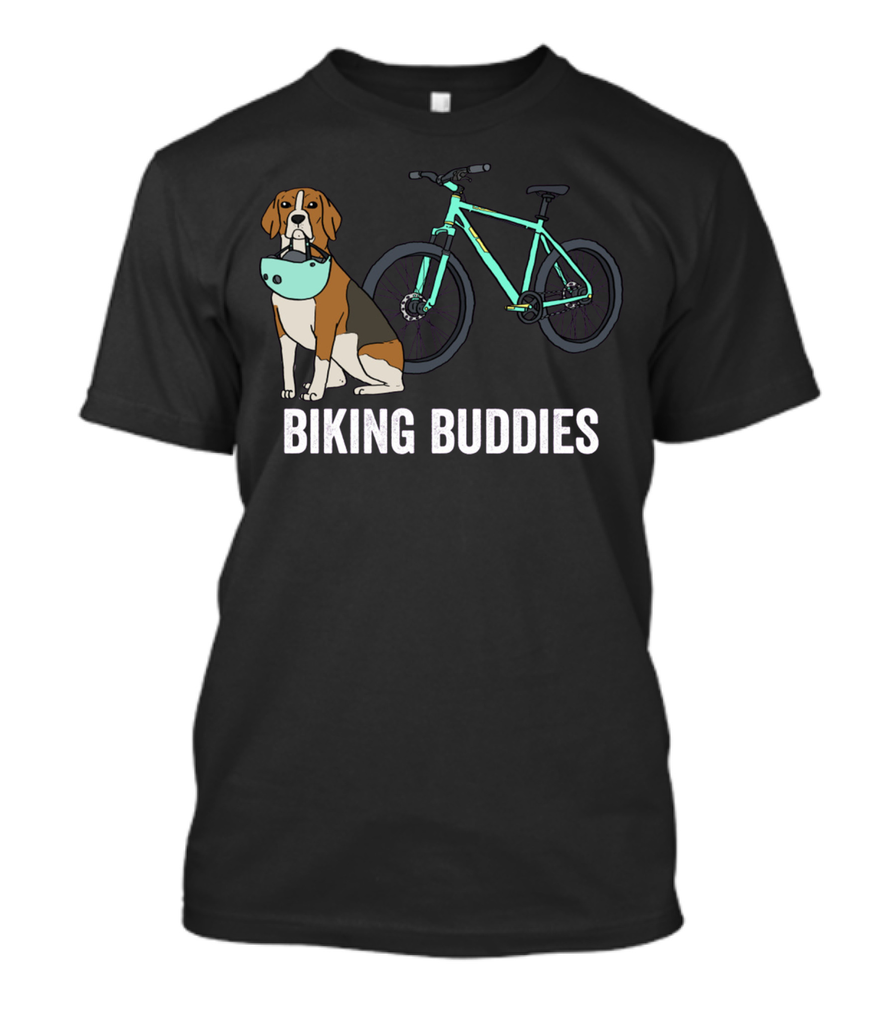 BEAGLE BIKING BUDDIES WITH TEAL BICYCLE T-Shirt