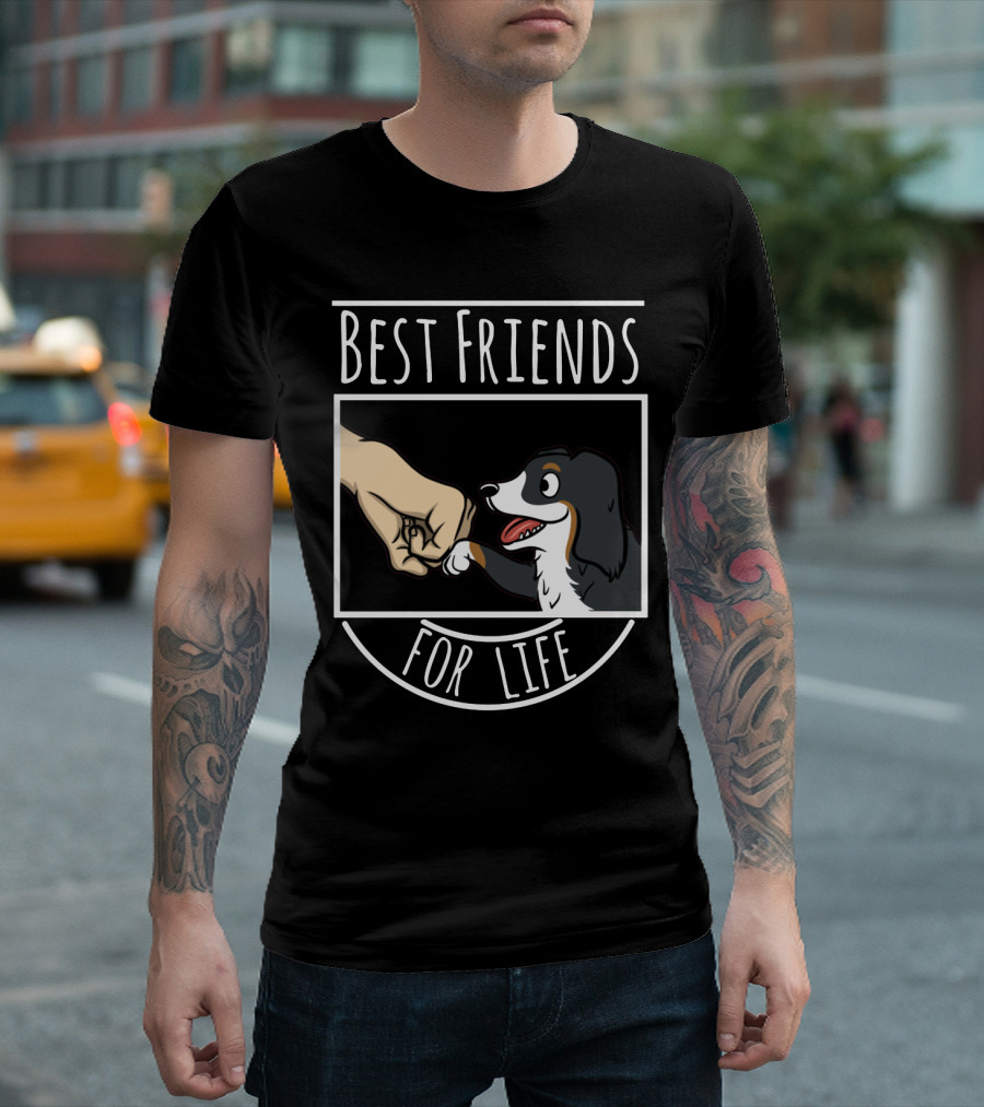 Best Friends for Life Bernese Mountain Dog Fist Bump T-Shirt
