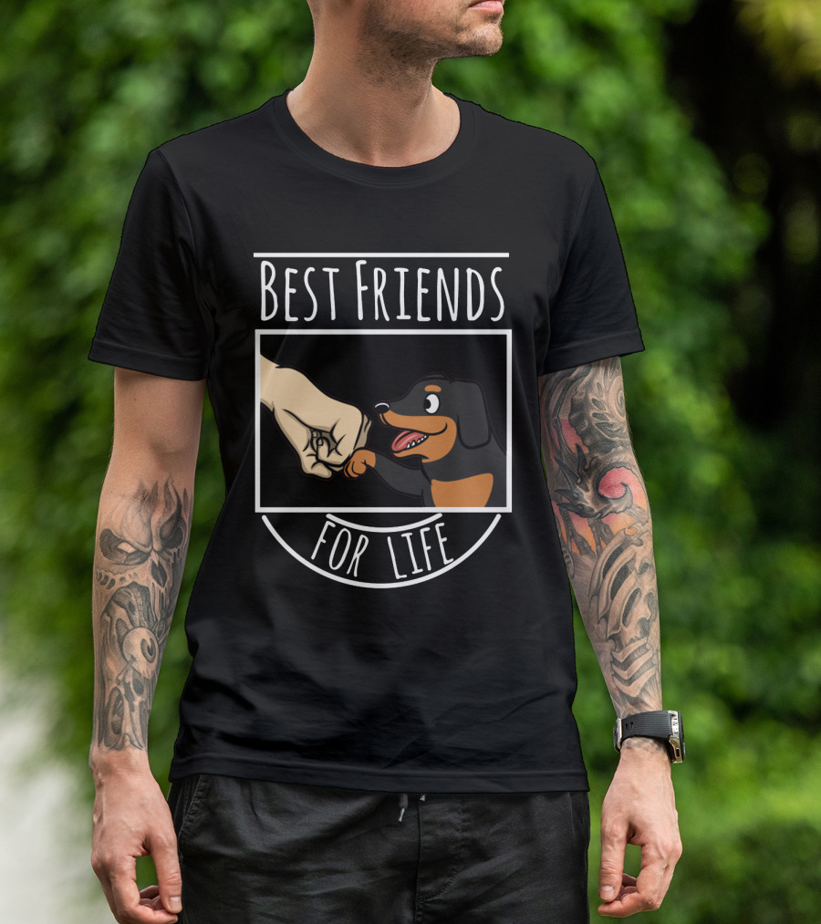 Best Friends For Life Dachshund Fist Bump Fun T-Shirt