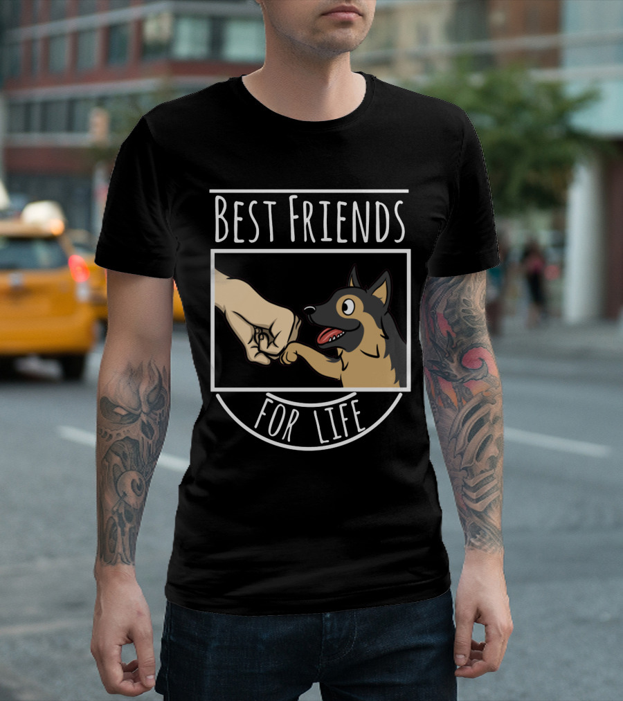 BEST FRIENDS FOR LIFE GERMAN SHEPHERD FIST BUMP T-Shirt