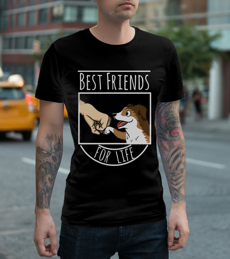 Best Friends for Life Sheltie Fist Bump Solidarity T-Shirt