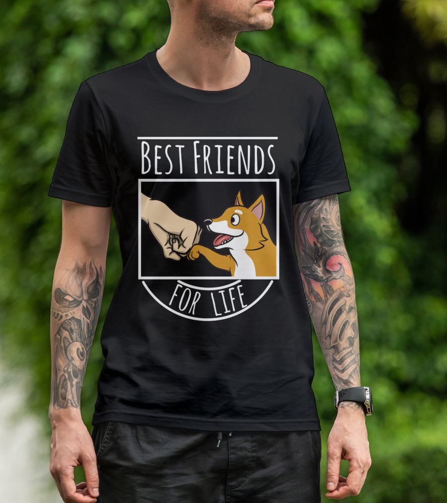 Best Friends For Life Shiba Inu Fist Bump Paws T-Shirt