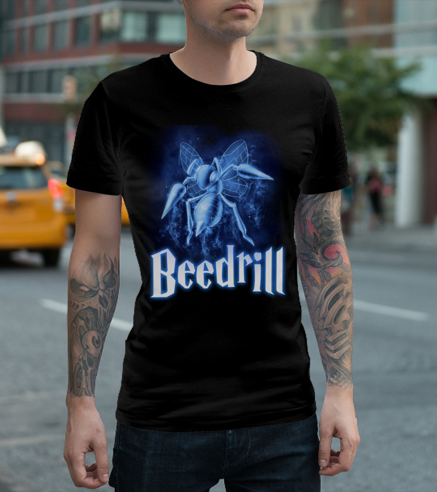 Beedrill Pokemon Patronus Glow Blue Aura T-Shirt