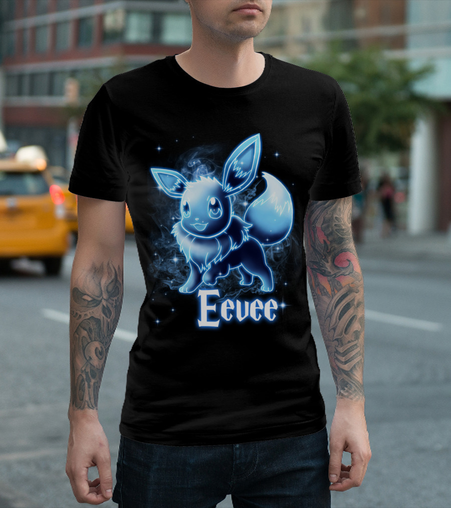 Eevee Pokemon Patronus Neon Glow Effect T-Shirt
