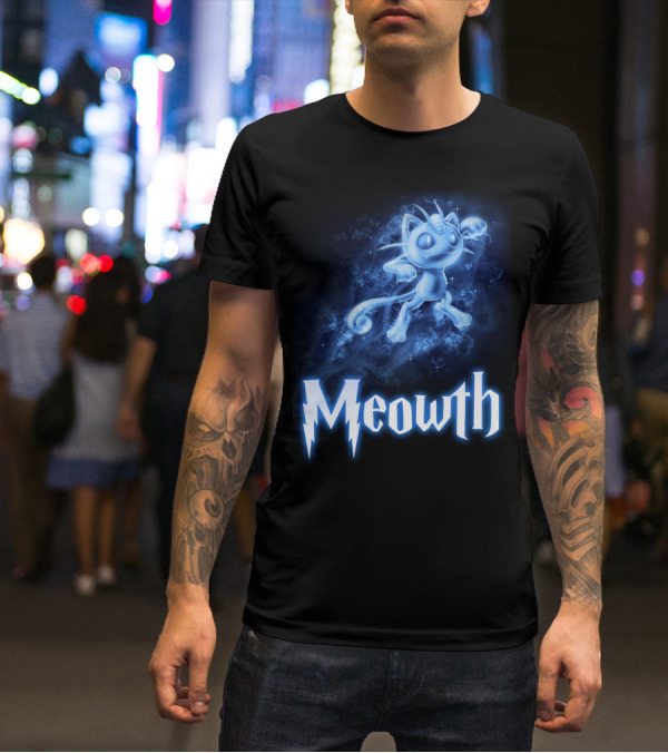 Meowth Pokemon Wizardry Aura T-Shirt