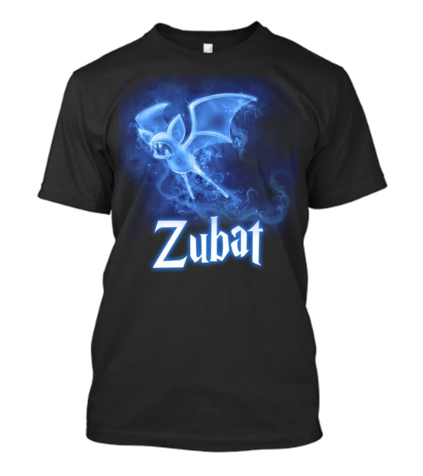 Zubat Pokemon Patronus Glowing Blue Mystical Bat T-Shirt