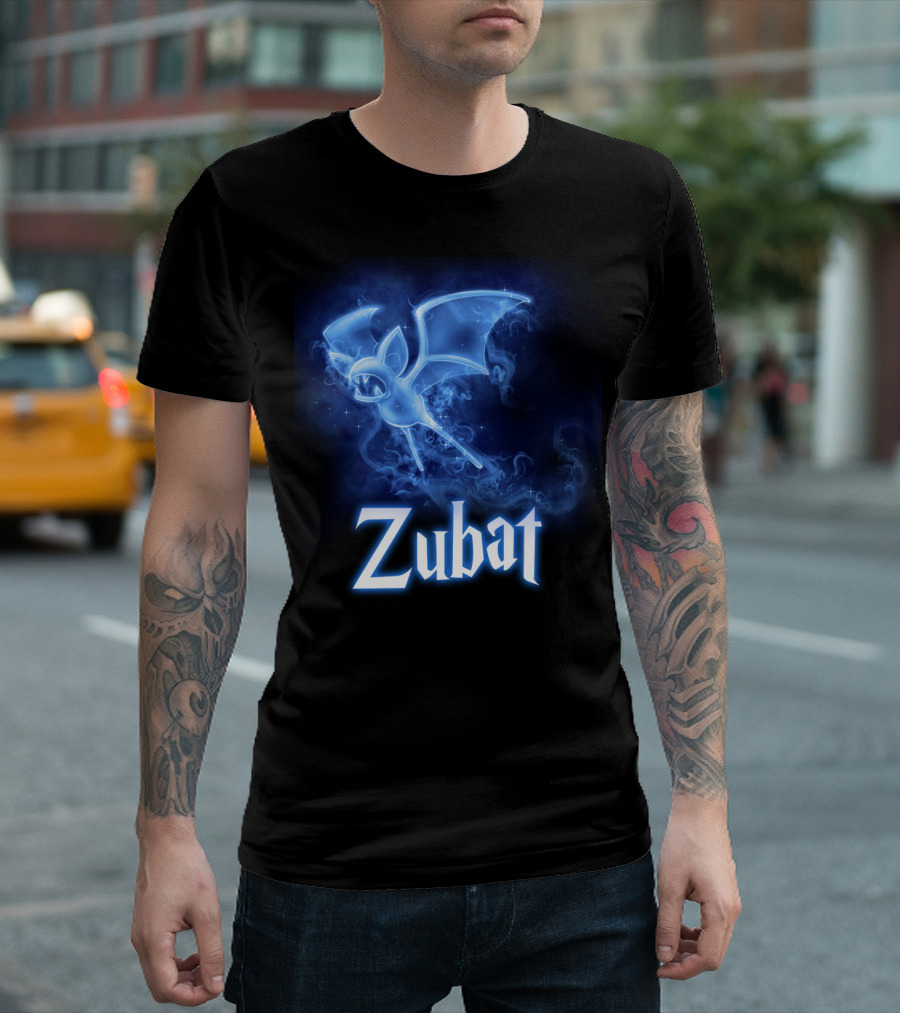 Zubat Pokemon Patronus Glowing Blue Mystical Bat T-Shirt