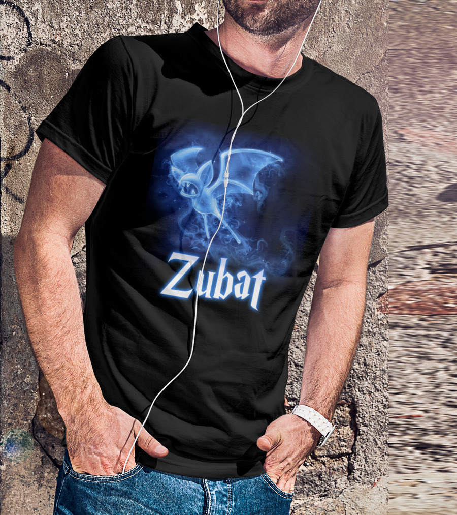 Zubat Pokemon Patronus Glowing Blue Mystical Bat T-Shirt