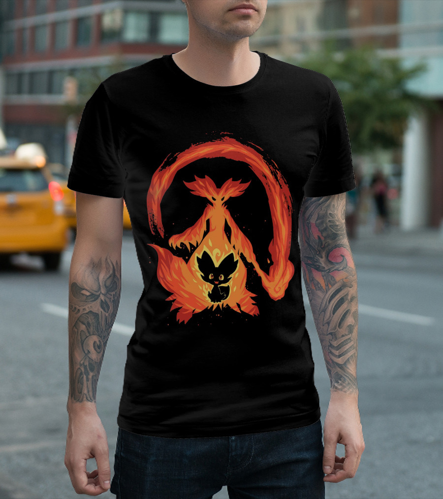 EVOLUTION POKEMON FIRE TYPE DELPHOX FLAME SPIRITUAL TRANSFORMATION T-Shirt