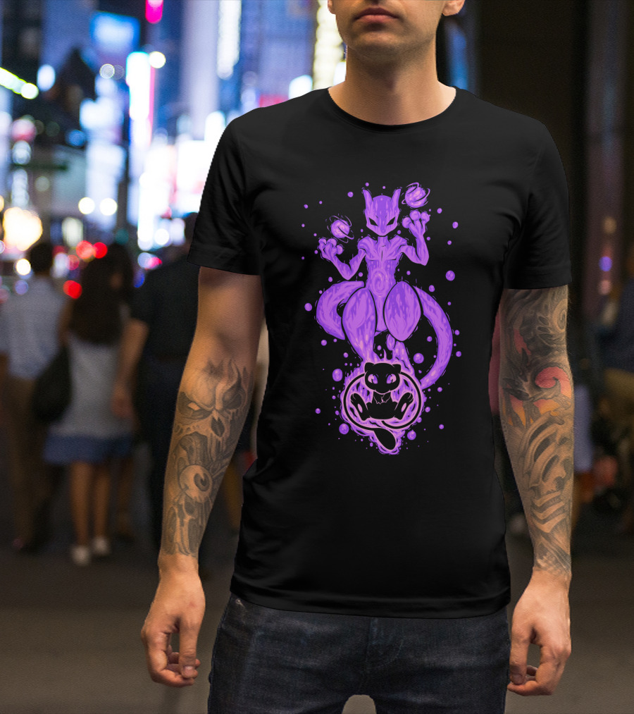 EVOLUTION POKEMON MEWTWO MEW KANTO LEGENDS T-Shirt