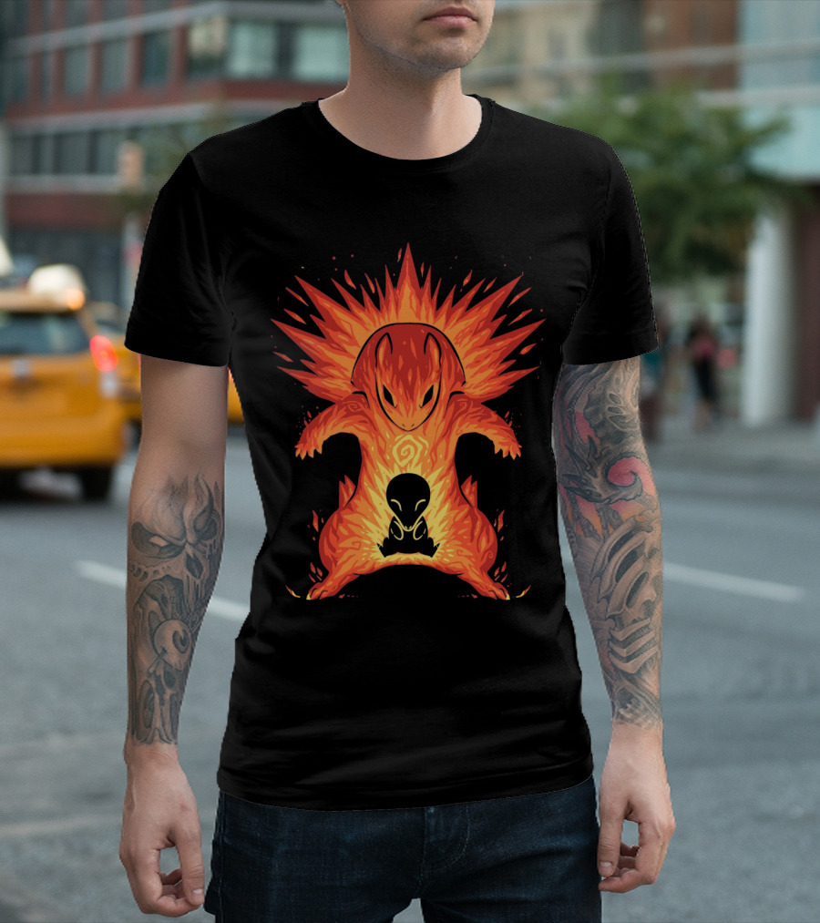EVOLUTION POKEMON CYNDAQUIL QUILAVA TYPHLOSION FLAME POWER T-Shirt
