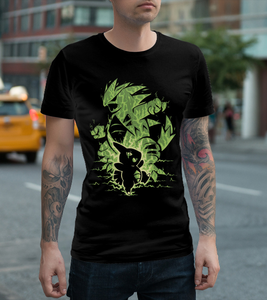 EVOLUTION POKEMON TYRANITAR LARVITAR ELECTRIC TRANSFORMATION T-Shirt