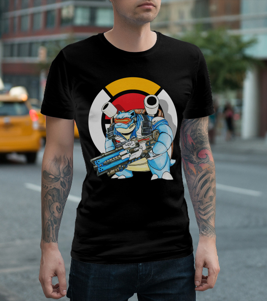 POKEMON X BLASTOISE X SOLDIER76 CROSSOVER FUSION T-Shirt