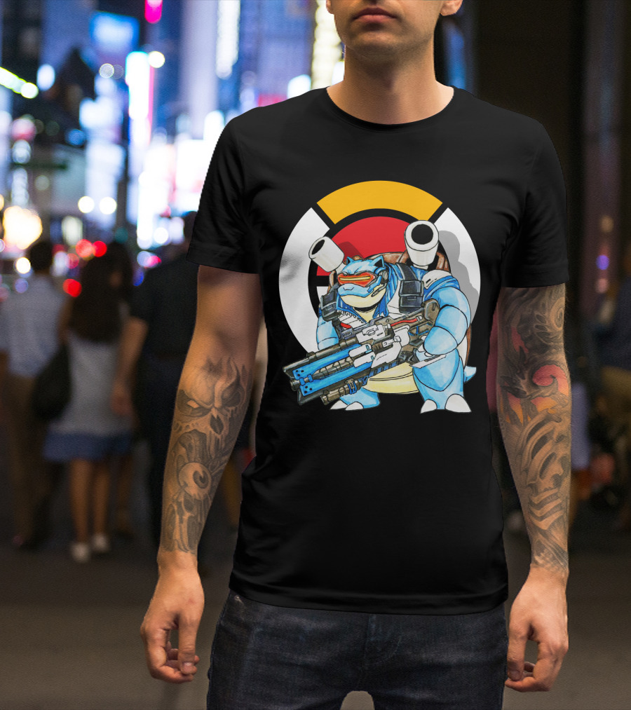 POKEMON X BLASTOISE X SOLDIER76 CROSSOVER FUSION T-Shirt