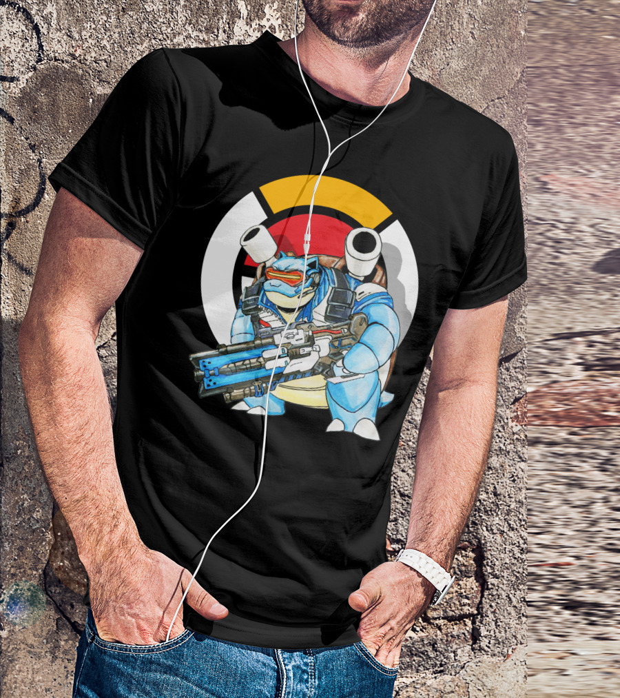 POKEMON X BLASTOISE X SOLDIER76 CROSSOVER FUSION T-Shirt