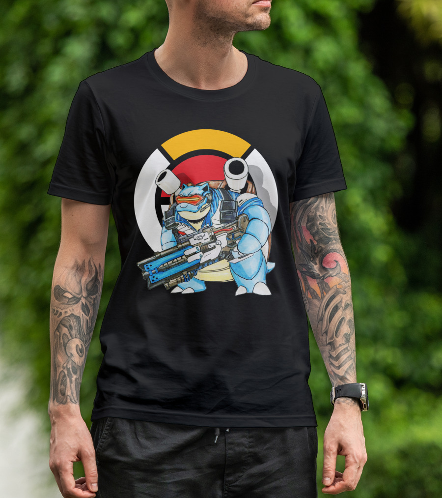 POKEMON X BLASTOISE X SOLDIER76 CROSSOVER FUSION T-Shirt