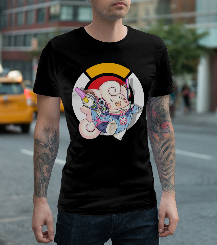 POKEMON CLEFAIRY OVERWATCH D.VA CROSSOVER T-Shirt