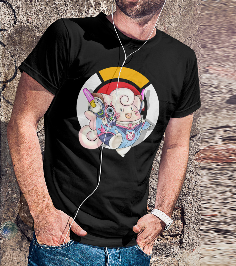 POKEMON CLEFAIRY OVERWATCH D.VA CROSSOVER T-Shirt