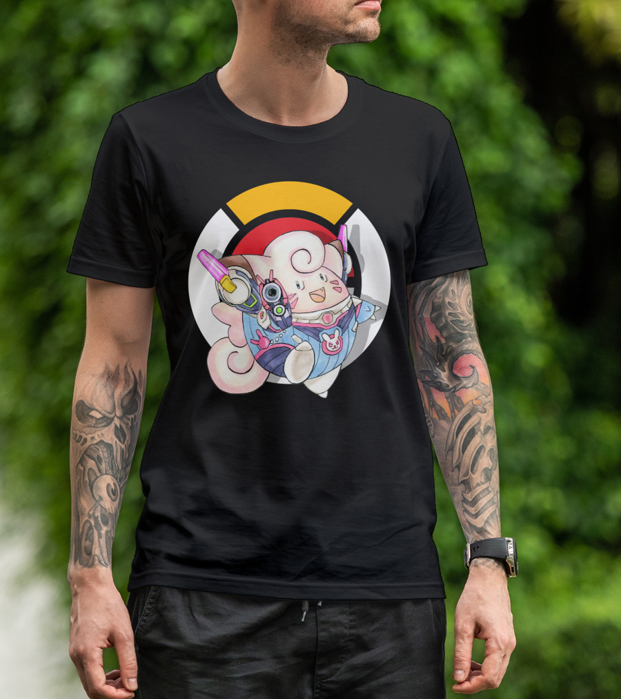 POKEMON CLEFAIRY OVERWATCH D.VA CROSSOVER T-Shirt