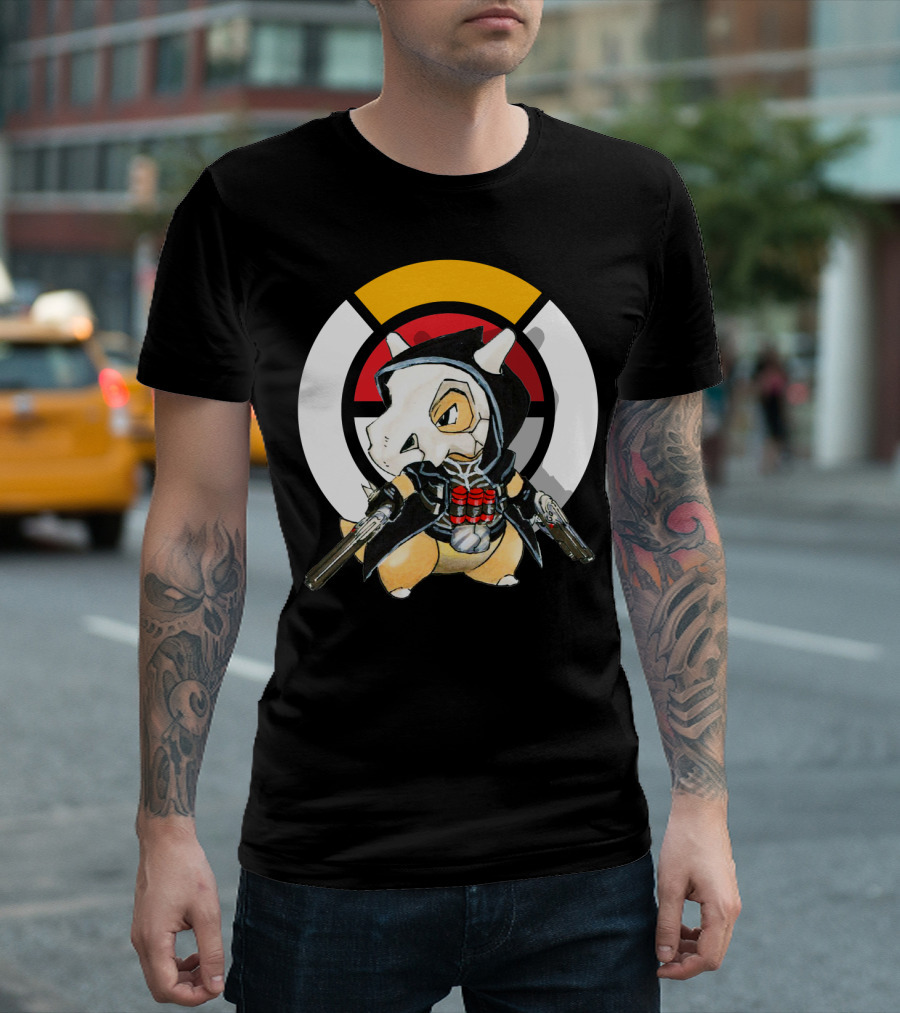 POKEMON X OVER CUBONE X REAPER HOOD DUAL GUNS T-Shirt