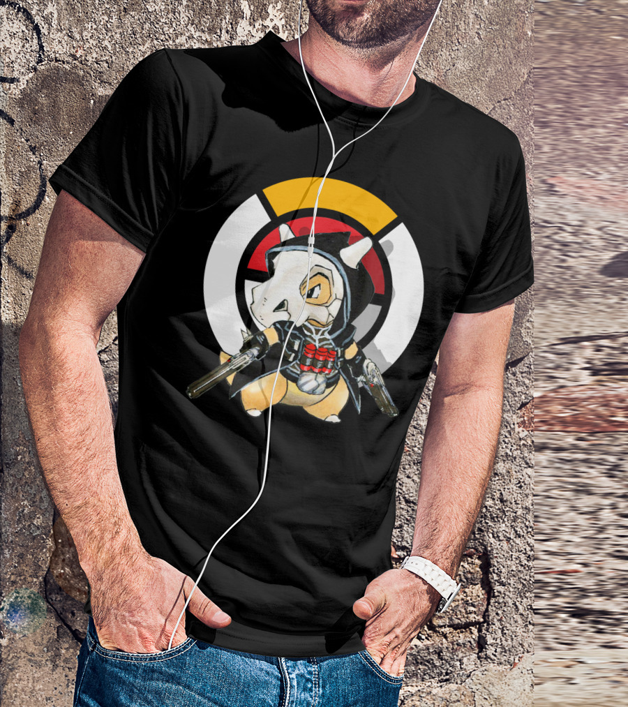 POKEMON X OVER CUBONE X REAPER HOOD DUAL GUNS T-Shirt