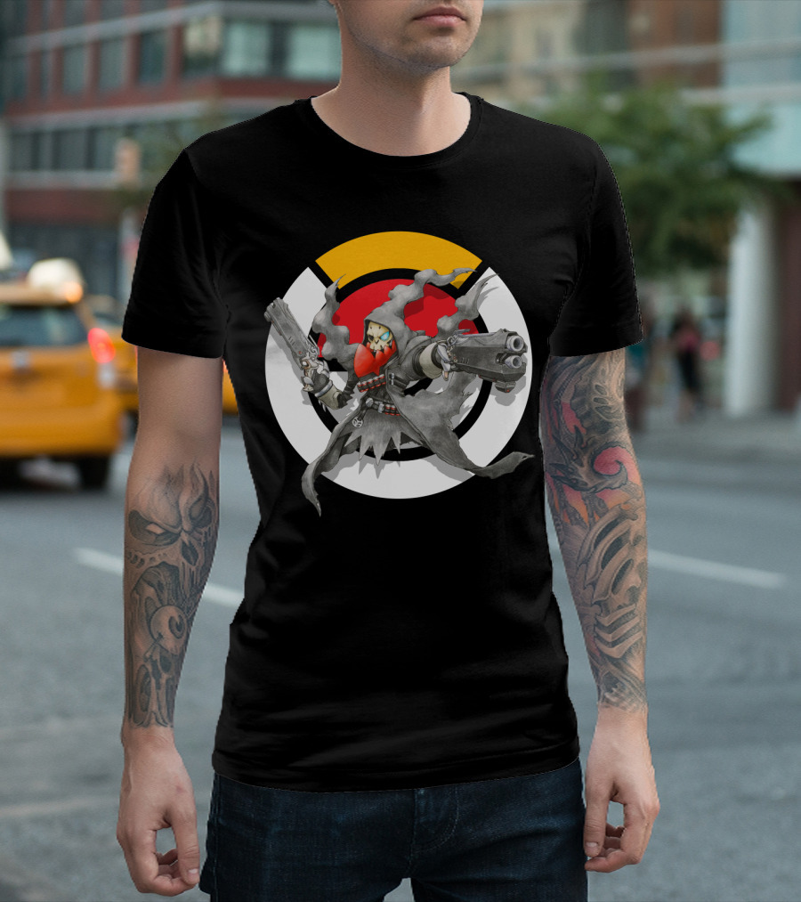POKEMON DARKRAI REAPER GUNS CIRCLE SYMBOL CROSSOVER T-Shirt