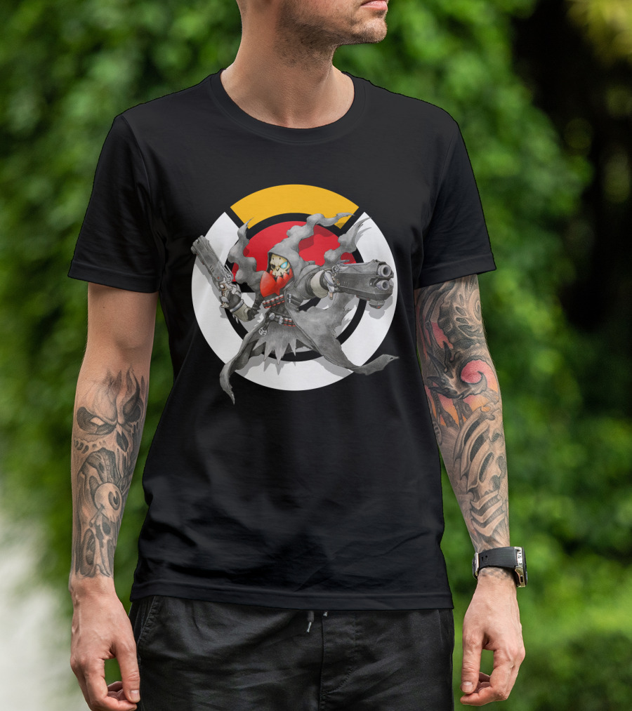 POKEMON DARKRAI REAPER GUNS CIRCLE SYMBOL CROSSOVER T-Shirt